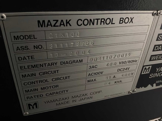 2004 mazak quick turn nexus 100 cnc-draaibank - afbeelding 13 van  20
