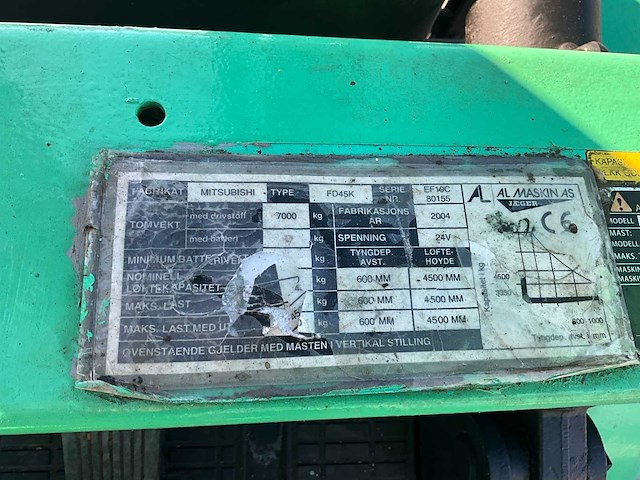 2004 mitsubishi fd 45k vorkheftruck - afbeelding 13 van  31