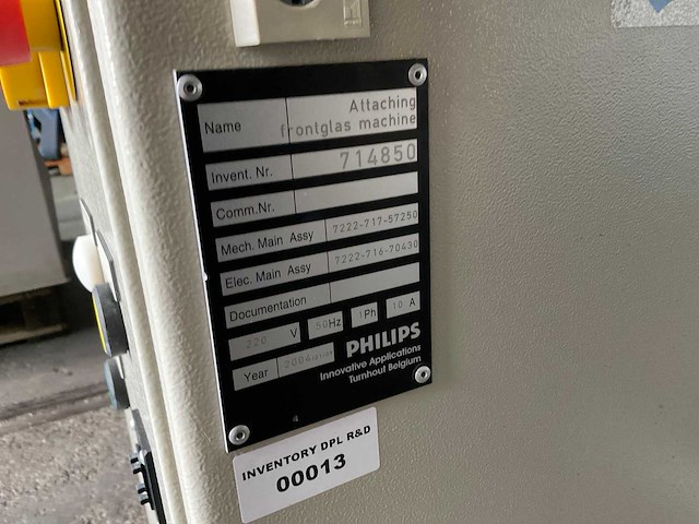 2004 philips beschermglas uitlijn-/en aanbreng machine - afbeelding 2 van  10