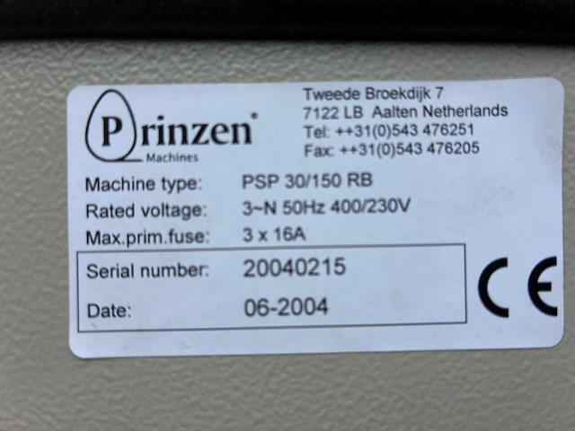 2004 prinzen psp 30/150 rb eieren inpakmachine - afbeelding 19 van  27