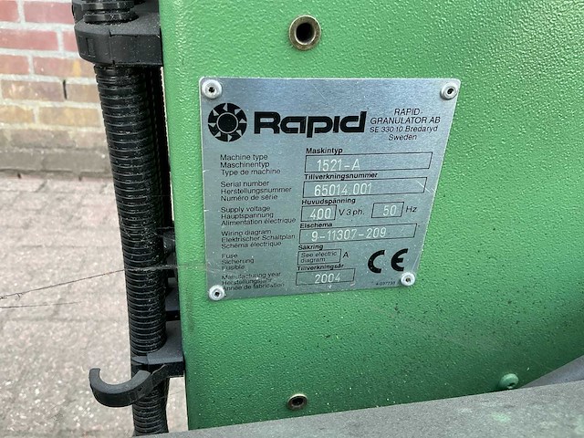 2004 rapid 1521a granuleermachine / snijmolen - afbeelding 9 van  9