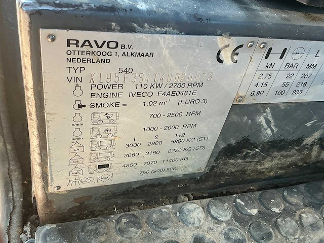 2004 ravo 540 straatveegmachine - afbeelding 36 van  42
