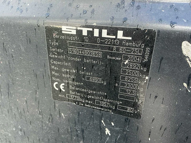 2004 still r60-25l vorkheftruck - afbeelding 5 van  13