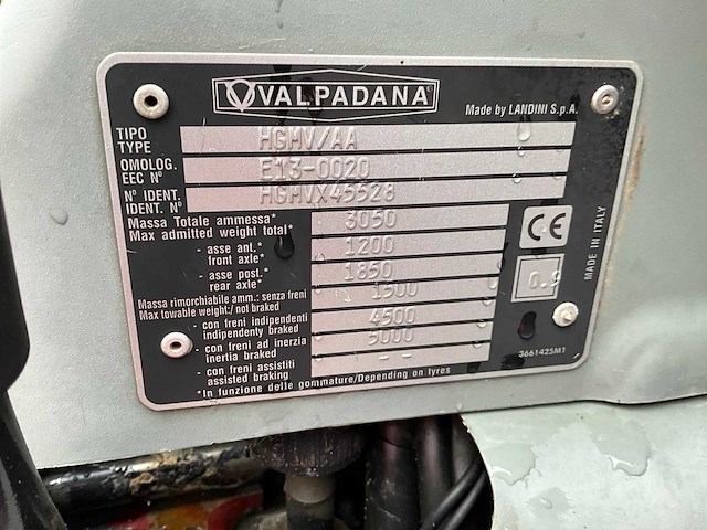 2004 valpadana 1550 hgmv/aa vierwielaangedreven landbouwtractor - afbeelding 9 van  17