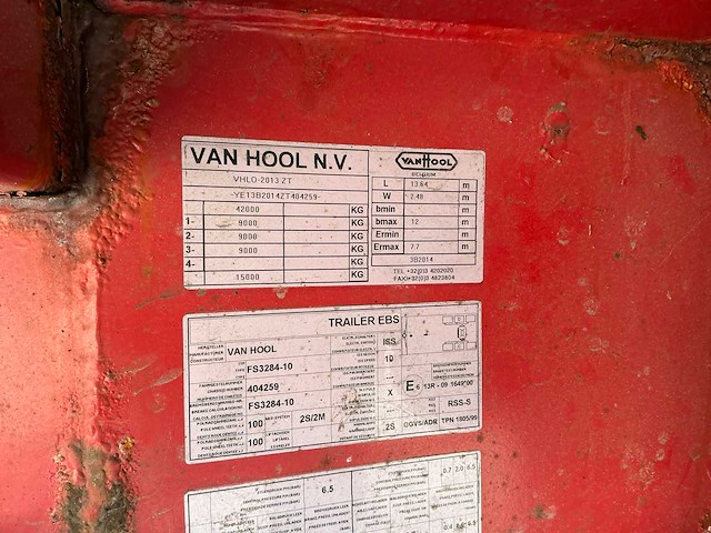 2004 van hool 3b2014 oplegger - afbeelding 24 van  24