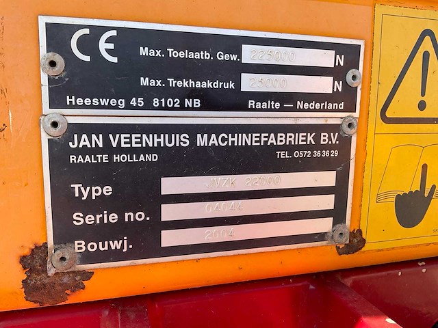 2004 veenhuis jvzk 22000 tandem kipper / dumper - afbeelding 15 van  26