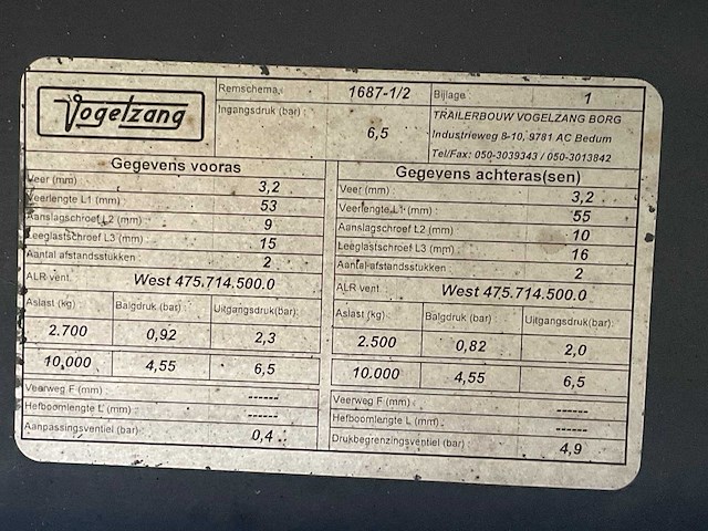 2004 vogelzang va-10-10gb schamel koel/vries aanhangwagen - afbeelding 19 van  25