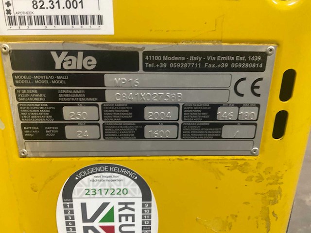 2004 yale mp 16 elektrische palletwagen - afbeelding 6 van  6