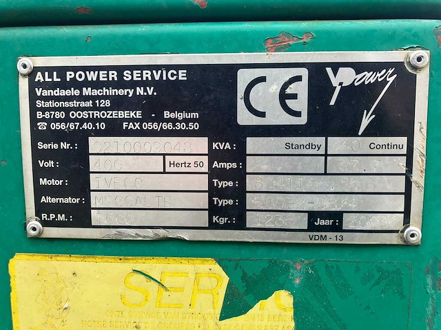2005 - himoinsa - iveco hiw 40 - stroomgenerator noodaggregaat geluidgedempt - afbeelding 5 van  10