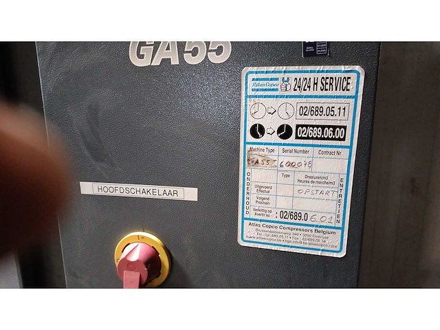 2005 atlas copco ga55+schroefcompressor - afbeelding 3 van  8