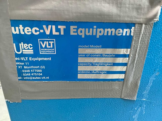 2005 autec-vlt equipment asg-4005 hefbrug - afbeelding 5 van  13