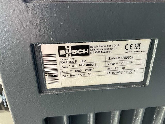 2005 busch simplex 0500-1m1144 / r5 ra 0100 f vacuümpomp installatie - afbeelding 2 van  12