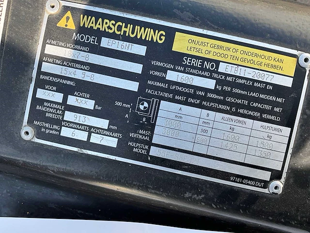 2005 caterpillar ep16nt vorkheftruck - afbeelding 5 van  14