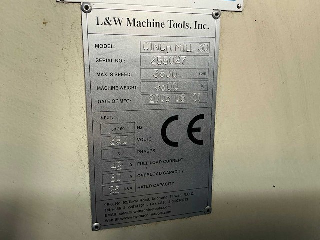 2005 cinch-mill vtc30 teach-in freesmachine - afbeelding 4 van  10
