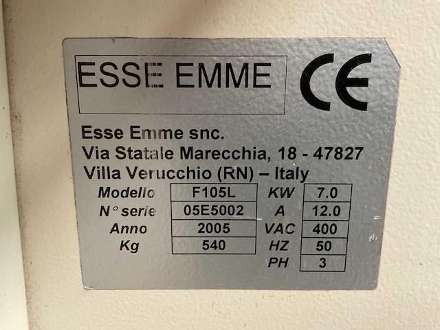 2005 esse emme f105l tafelfreesmachine - afbeelding 6 van  6
