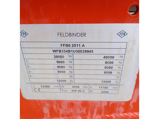 2005 feldbinder kip 60 3 bulkoplegger (75160-126) - afbeelding 7 van  7