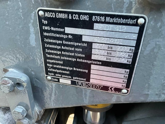 2005 fendt farmer 412 vario vierwielaangedreven landbouwtractor - afbeelding 40 van  40