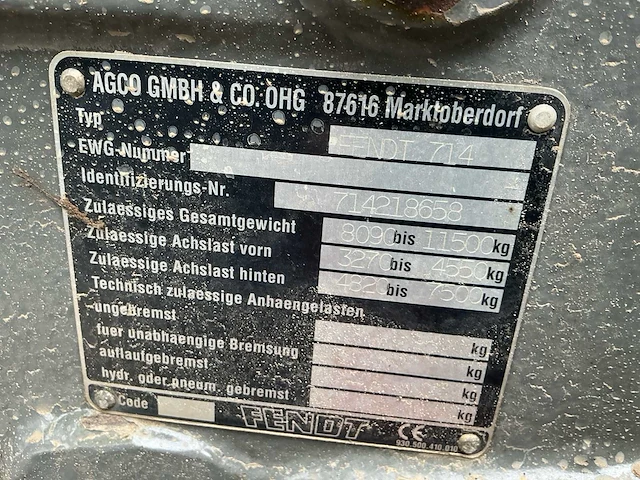 2005 fendt favorit 714 vario vierwielaangedreven landbouwtractor - afbeelding 27 van  34