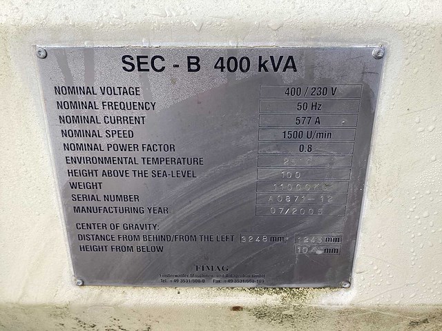 2005 fimag sec-b 400 kva stroomgenerator - afbeelding 3 van  8