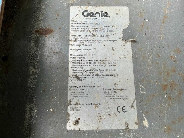 2005 genie gs-2646 hoogwerker - afbeelding 4 van  12