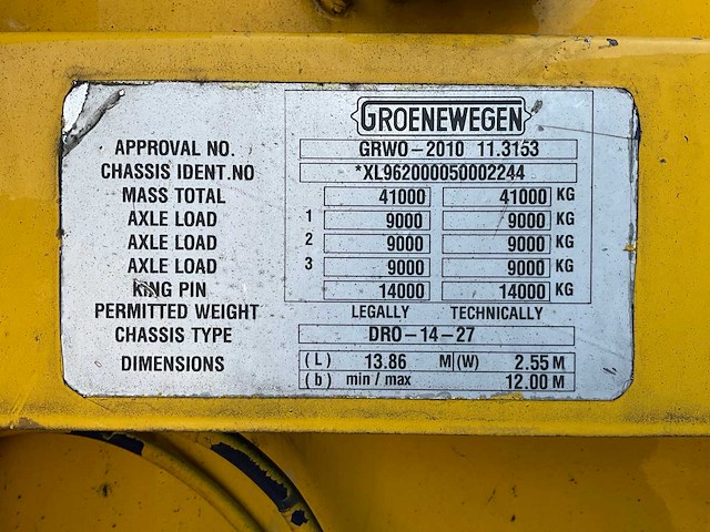 2005 groenewegen dro-14-27 oplegger oh-30-xj - afbeelding 5 van  13