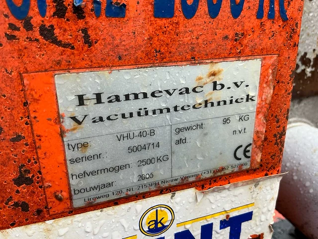 2005 hamevac vhu-40b vacuüm hijsunit - afbeelding 7 van  7