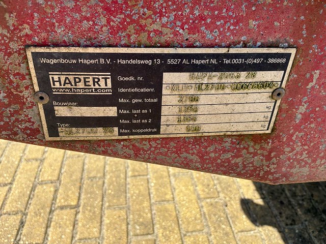 2005 hapert al 2700 plateauwagen - afbeelding 6 van  21