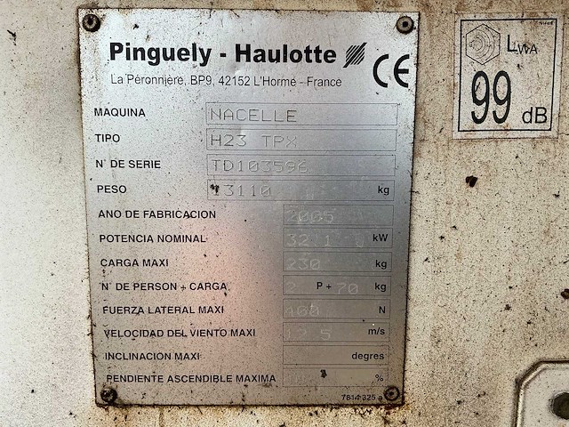 2005 houlotte h23tpx hoogwerker - afbeelding 18 van  22