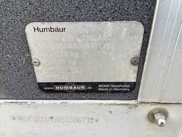 2005 humbaur hp2003 paardentrailer - afbeelding 15 van  15