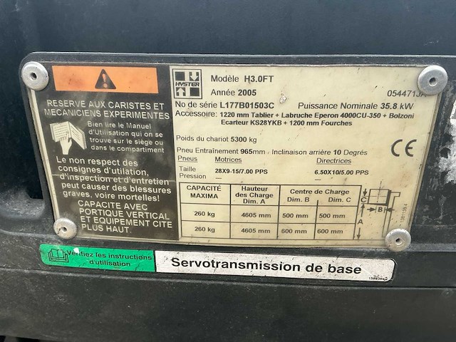2005 hyster h3.oft vorkheftruck - afbeelding 17 van  17