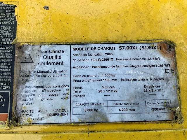 2005 hyster s7.00xl vorkheftruck - afbeelding 25 van  31