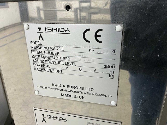 2005 ishida dacs-w-030 checkweigher - afbeelding 6 van  6