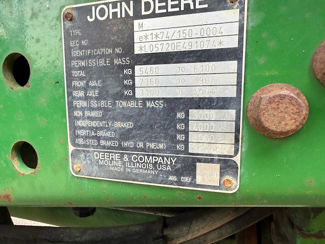 2005 john deere 5720 vierwielaangedreven landbouwtractor - afbeelding 11 van  19