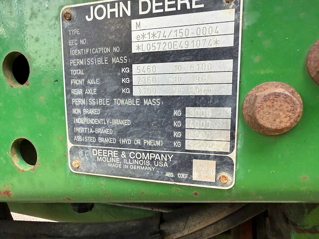 2005 john deere 5720 vierwielaangedreven landbouwtractor - afbeelding 11 van  19