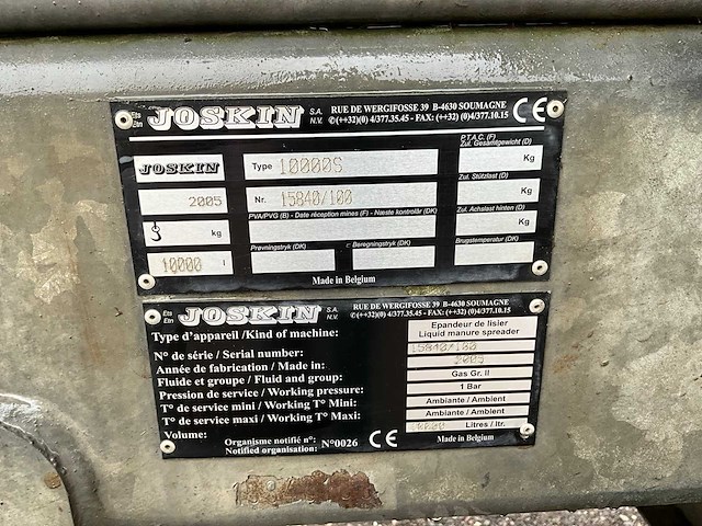 2005 joskin 10000s mesttank met bemester - afbeelding 24 van  25
