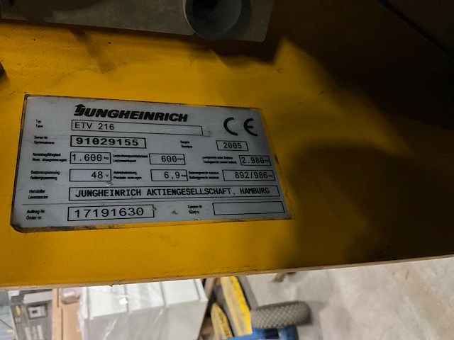 2005 jungheinrich etv216 reach truck - afbeelding 4 van  12