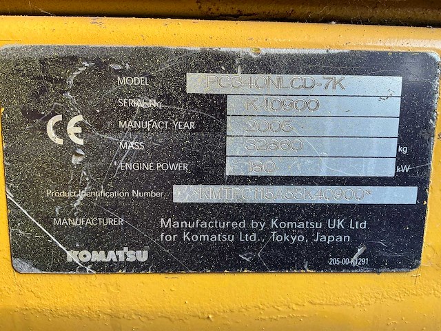 2005 komatsu pc 340 nlcd-7k rupsgraafmachine - afbeelding 63 van  66