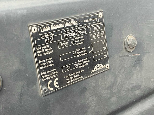 2005 linde h 40 vorkheftruck - afbeelding 17 van  24