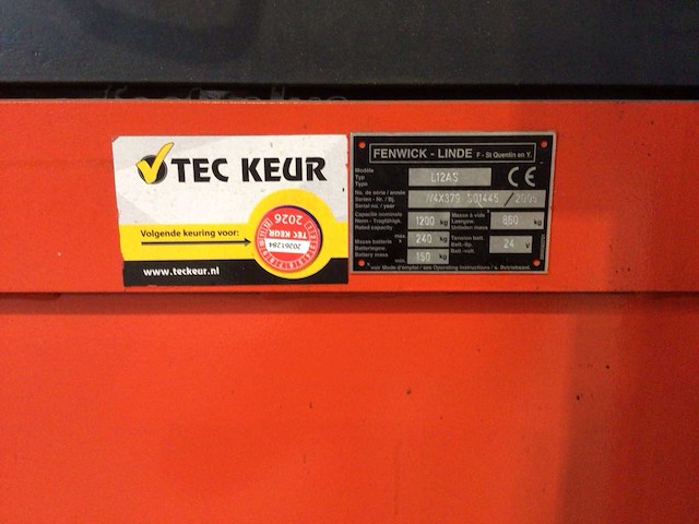 2005 linde l12as stapelaar - afbeelding 2 van  10
