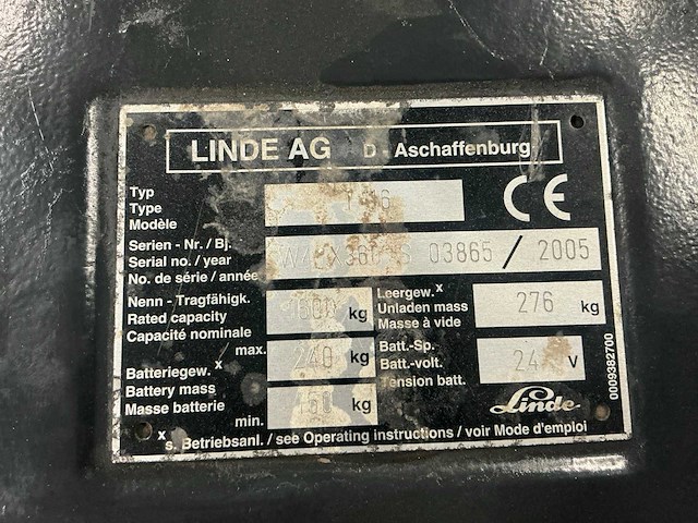 2005 linde t16 elektrische palletwagen - afbeelding 4 van  12