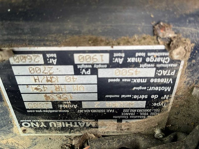 2005 mathieu yno azura 2 zelfrijdende veegmachine defect - afbeelding 6 van  14