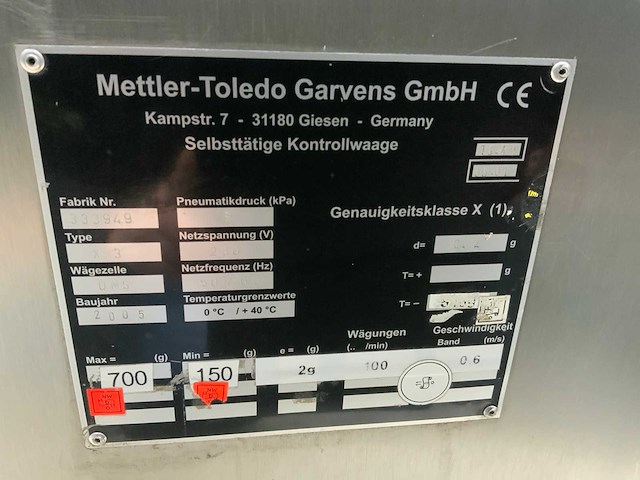 2005 mettler toledo x3 checkweigher - afbeelding 6 van  6