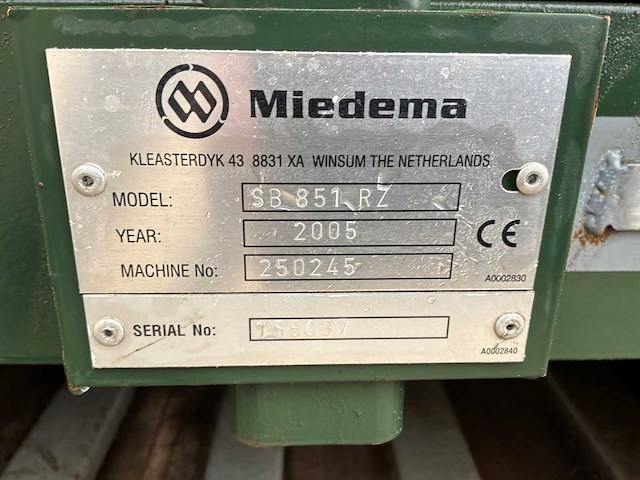 2005 miedema sb 851 rz stortbunker - afbeelding 17 van  24