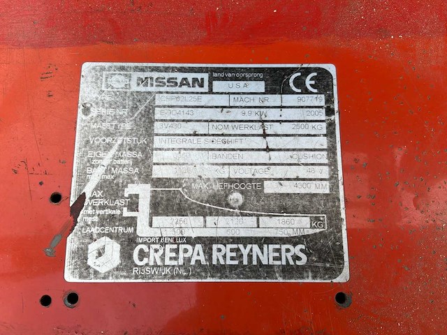 2005 nissan chp02l25e vorkheftruck - afbeelding 5 van  17