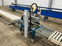 2005 robopac startape 50 tbd dozensluitmachine met rollenbaan - afbeelding 1 van  11