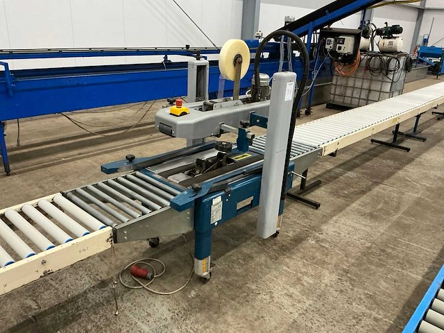 2005 robopac startape 50 tbd dozensluitmachine met rollenbaan - afbeelding 4 van  11
