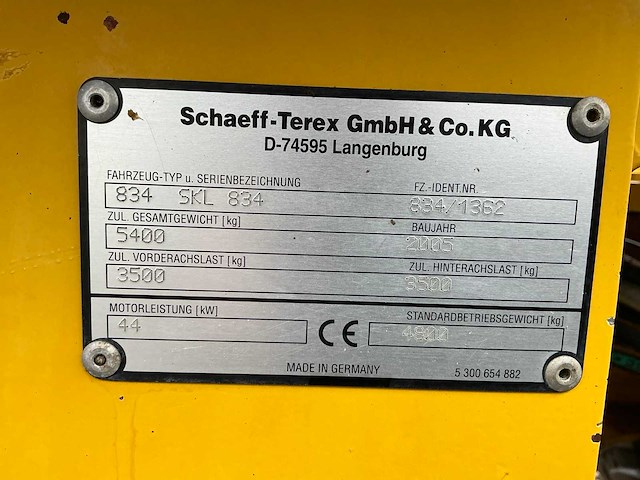 2005 schaeff-terex skl 834 shovel - afbeelding 12 van  13