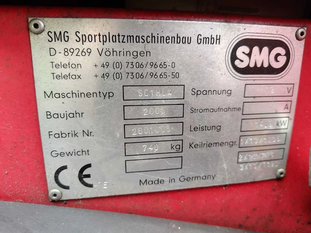 2005 smg sportchamp sc1hl4 sportveld-/kunstgrasonderhoudsmachine met bezander, bezem en hark - afbeelding 10 van  18