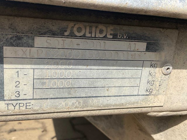 2005 solide c 2000 mp dubbelas aanhangwagen - afbeelding 10 van  17