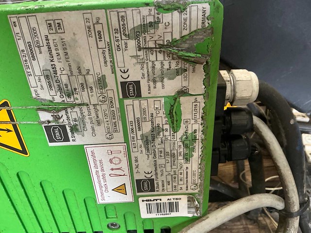 2005 stahl st3216-2/8 elektrische kettingtakel met loopkat - afbeelding 9 van  9